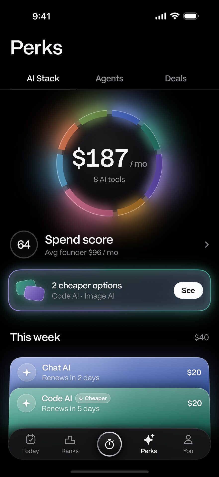 AI stack: $187 a month across 8 AI tools, a spend score and cheaper options